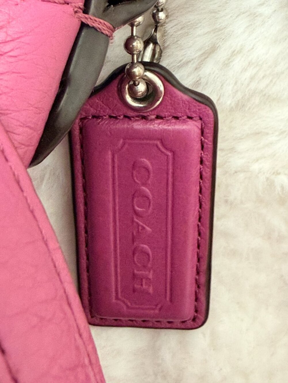 Coach Pebbled Leather Drawstring Bucket Bag - Raspberry Pink - Picture 3 of 13